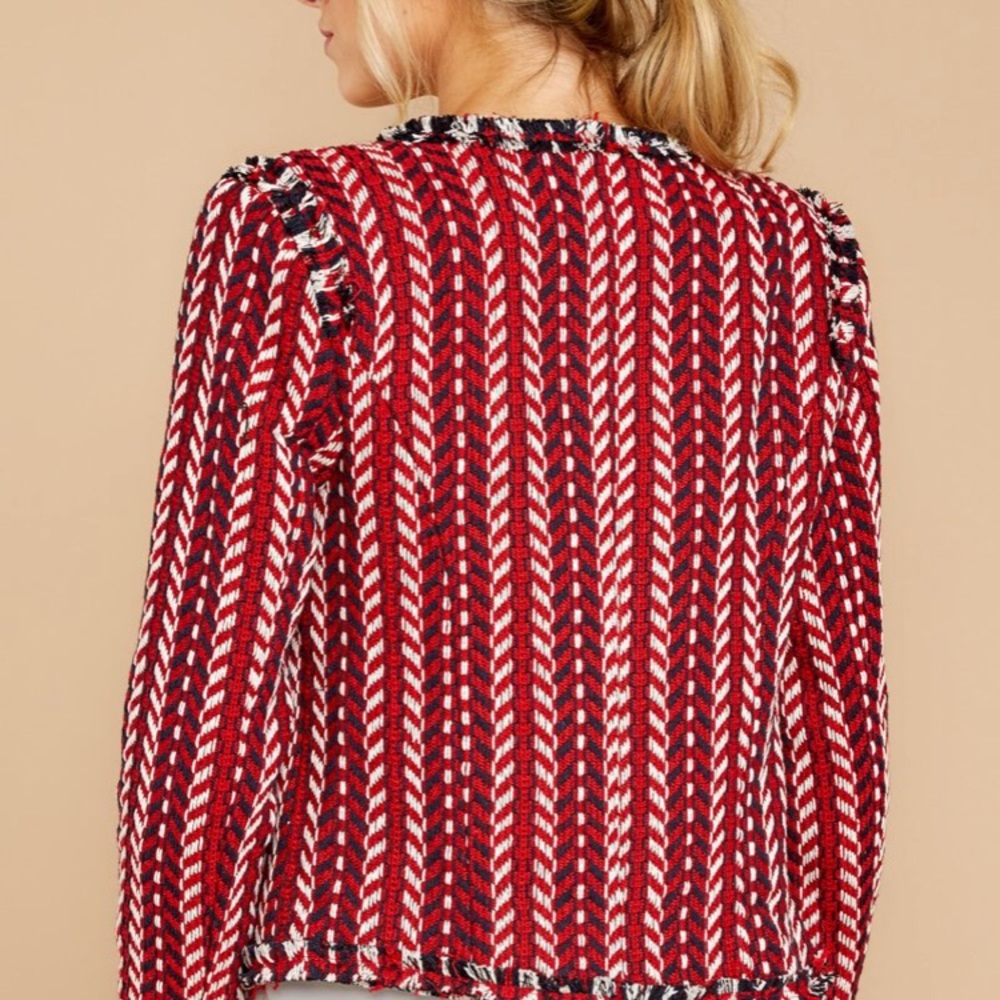 More Than Possible Red And White Blazer - image 2